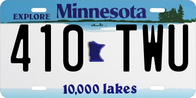MN license plate 410TWU
