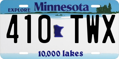 MN license plate 410TWX