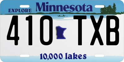 MN license plate 410TXB