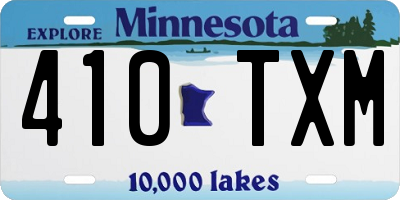 MN license plate 410TXM