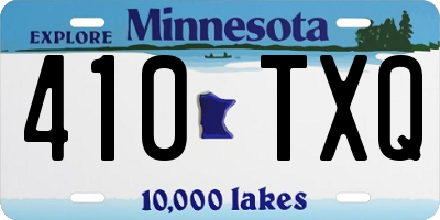 MN license plate 410TXQ
