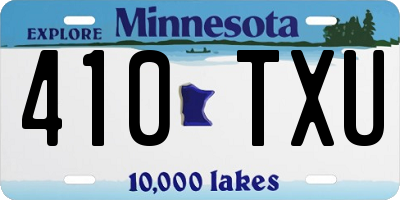 MN license plate 410TXU