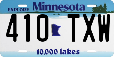 MN license plate 410TXW