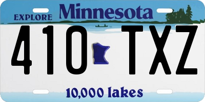 MN license plate 410TXZ