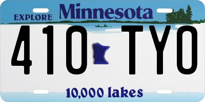MN license plate 410TYO