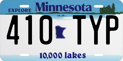 MN license plate 410TYP
