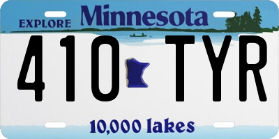 MN license plate 410TYR