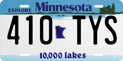 MN license plate 410TYS