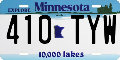 MN license plate 410TYW