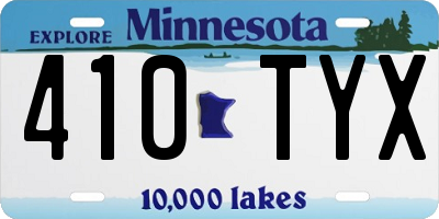 MN license plate 410TYX