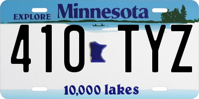 MN license plate 410TYZ