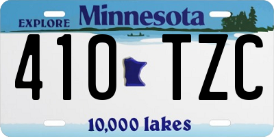 MN license plate 410TZC