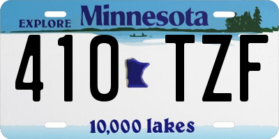 MN license plate 410TZF