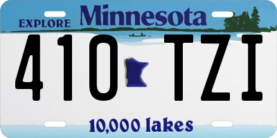 MN license plate 410TZI