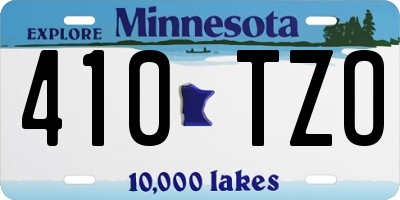 MN license plate 410TZO
