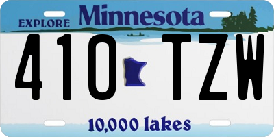 MN license plate 410TZW