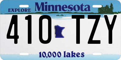 MN license plate 410TZY
