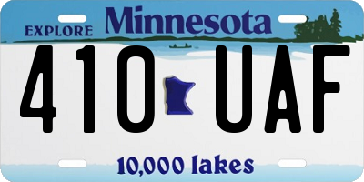 MN license plate 410UAF