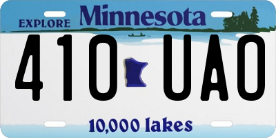 MN license plate 410UAO