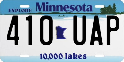 MN license plate 410UAP