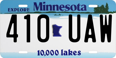 MN license plate 410UAW