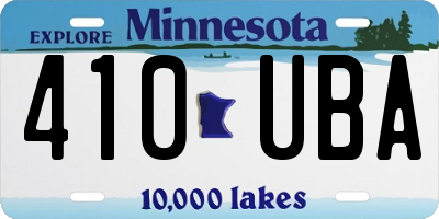 MN license plate 410UBA