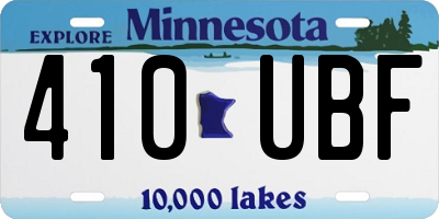 MN license plate 410UBF