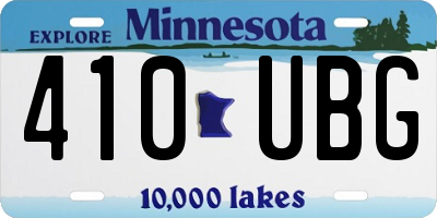 MN license plate 410UBG