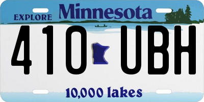 MN license plate 410UBH