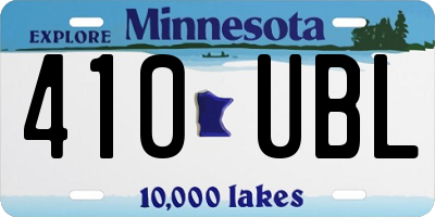 MN license plate 410UBL