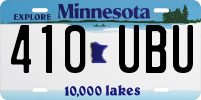 MN license plate 410UBU