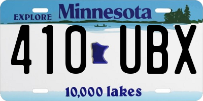 MN license plate 410UBX