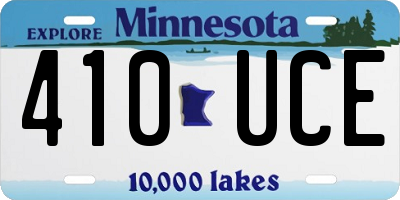 MN license plate 410UCE