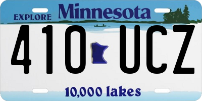 MN license plate 410UCZ