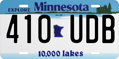 MN license plate 410UDB