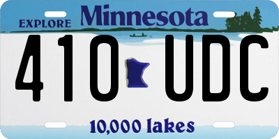 MN license plate 410UDC
