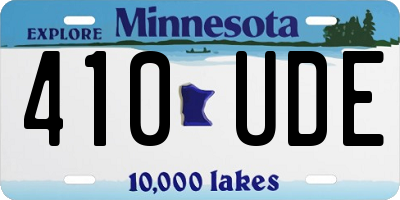 MN license plate 410UDE