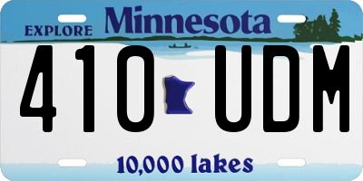 MN license plate 410UDM