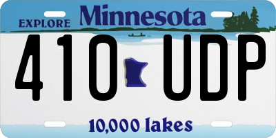 MN license plate 410UDP