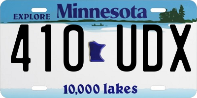 MN license plate 410UDX