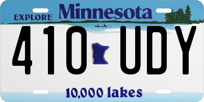 MN license plate 410UDY