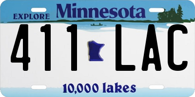 MN license plate 411LAC