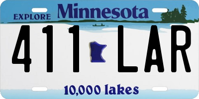 MN license plate 411LAR
