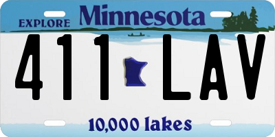 MN license plate 411LAV