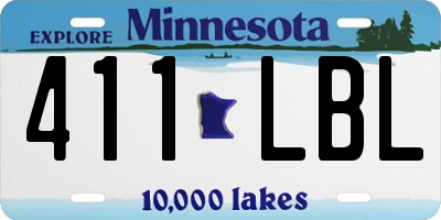 MN license plate 411LBL