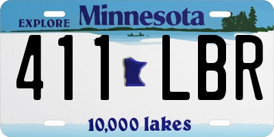 MN license plate 411LBR
