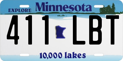 MN license plate 411LBT