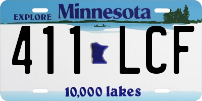 MN license plate 411LCF