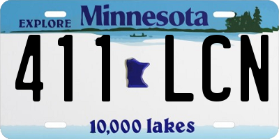 MN license plate 411LCN