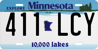 MN license plate 411LCY